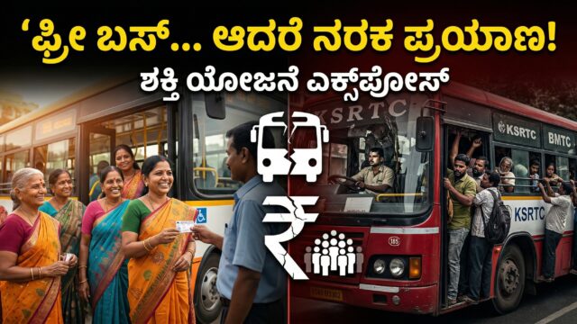 ಶಕ್ತಿ ಯೋಜನೆ ನಂತರ overcrowded bus, ಮಹಿಳೆಯರು free travel ಮತ್ತು transport crisis ಆಗುತ್ತಿರುವ ದೃಶ್ಯ