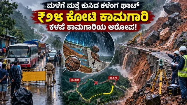 ಭಾರೀ ಮಳೆಯಿಂದ ಕುಸಿದ ಕಳಿಂಗ ಘಾಟ್ ರಸ್ತೆ, ತಡೆಗೋಡೆ ಅವಶೇಷಗಳು ಮತ್ತು ಅಪಾಯಕಾರಿ ಬೆಟ್ಟದ ಇಳಿಜಾರು