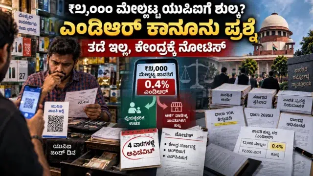 ಯುಪಿಐ ಎಂಡಿಆರ್ ಶುಲ್ಕ ವಿವಾದ, ಸುಪ್ರೀಂ ಕೋರ್ಟ್ ವಿಚಾರಣೆ ಮತ್ತು ₹೨,೦೦೦ ಮೇಲ್ಪಟ್ಟ ವ್ಯಾಪಾರಿ ಡಿಜಿಟಲ್ ಪಾವತಿಗಳ ಸಂಕೇತಾತ್ಮಕ ದೃಶ್ಯ