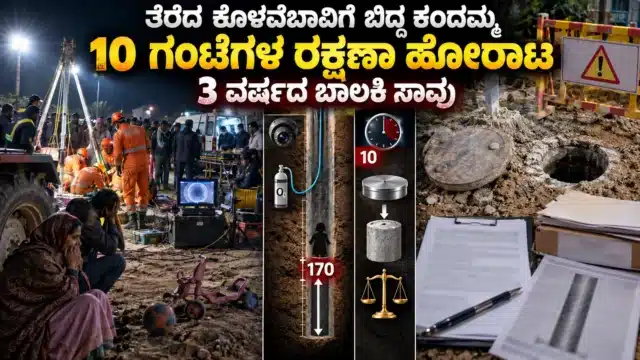 ಫರಿದಾಬಾದ್‌ನಲ್ಲಿ 250 ಅಡಿ ತೆರೆದ ಕೊಳವೆಬಾವಿ ಬಳಿ ರಾತ್ರಿ ನಡೆದ ರಕ್ಷಣಾ ಕಾರ್ಯಾಚರಣೆಯ ಪ್ರತಿನಿಧಿ ದೃಶ್ಯ